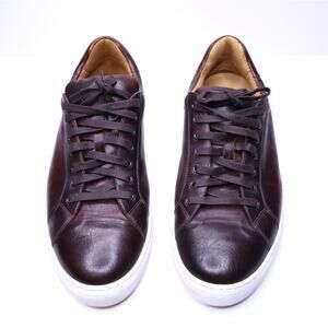 MAGNANNI Huston Cup Sneaker Mid Brown Leather Lace Up Low Top Men's 11